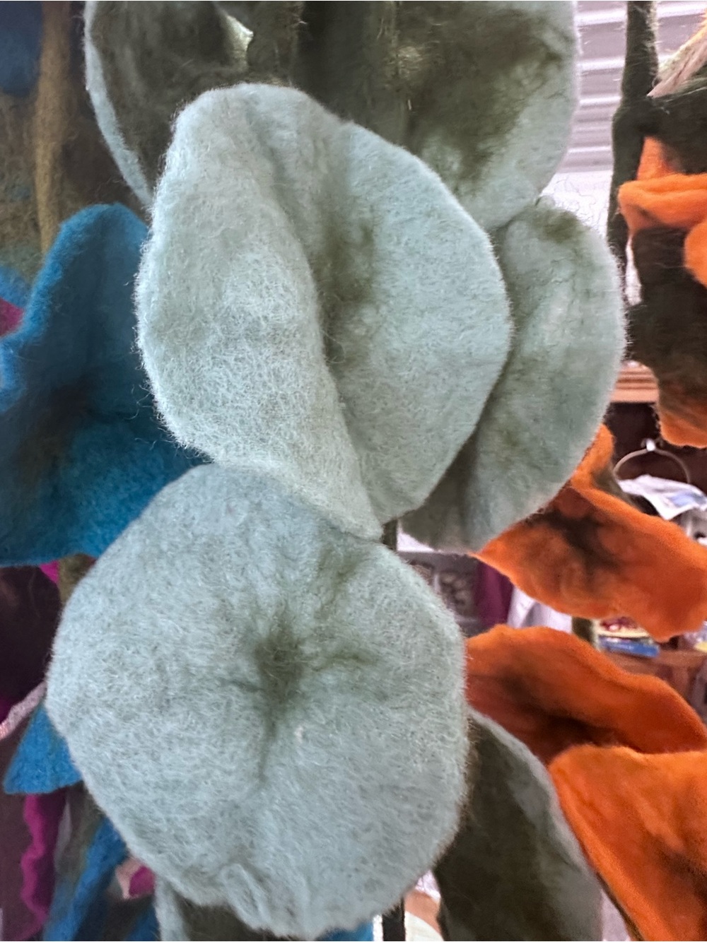 Felted Wool Handmade Floral Scarf
